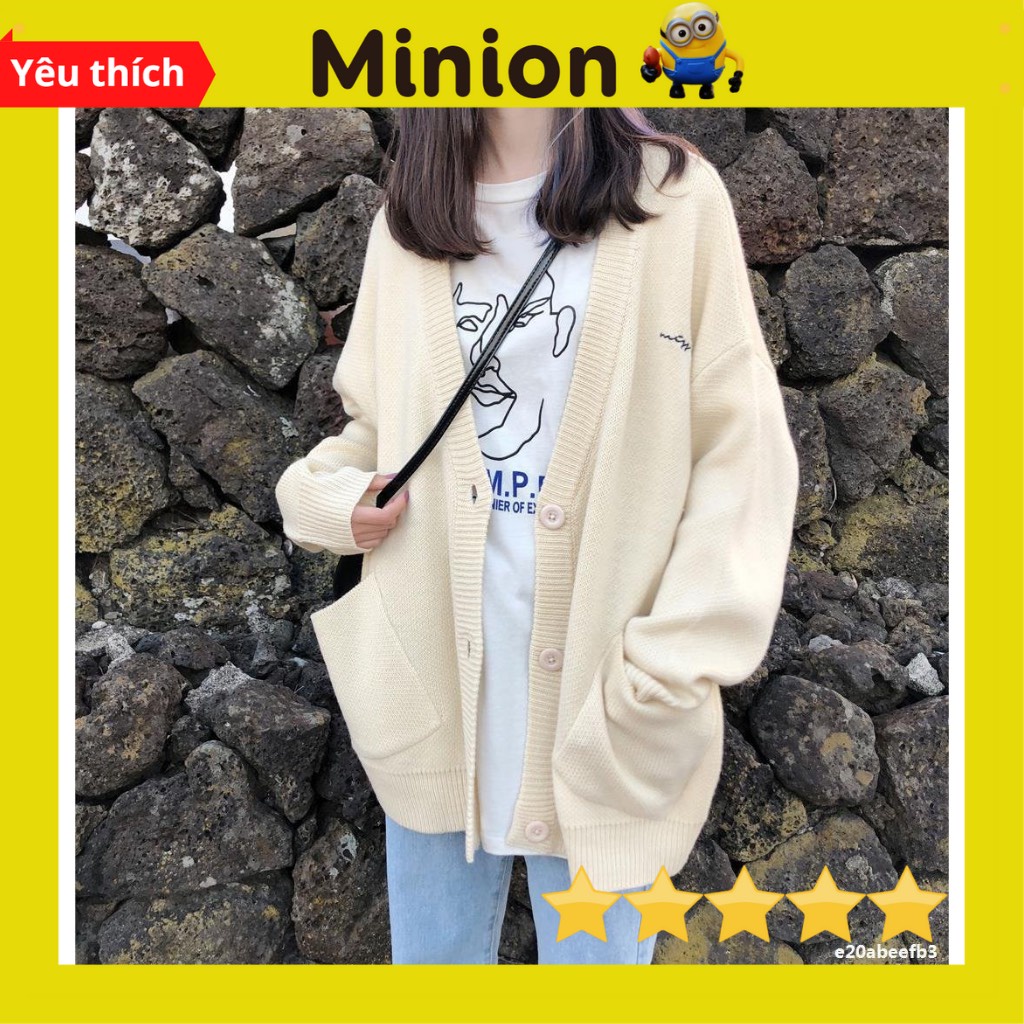 Áo khoác len áo cardigan nữ chữ ngực chất len dày mịn dáng dài loại 1 - 100