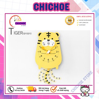 Đồng hồ treo tương 💖HÀN QUỐC 💖 đồng hồ treo tường trang trí nhà cửa decor phòng con Hổ - Tiger wall clock