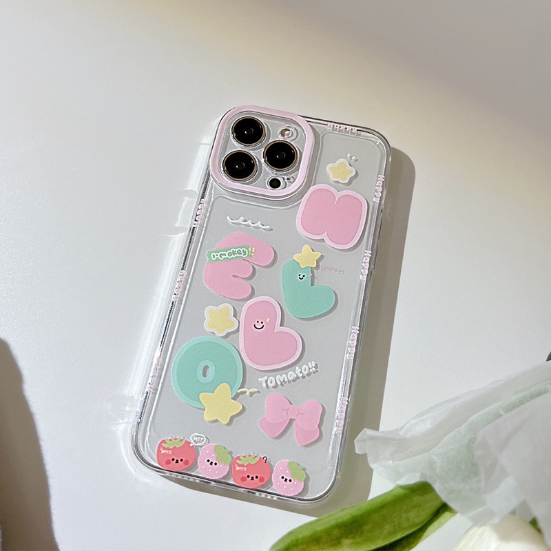 (SIÊU RẺ) Ốp lưng iphone chữ cái béo cà chua dễ thương 7plus/8/8plus/x/xr/xs/11/12/13/pro/max/plus/promax