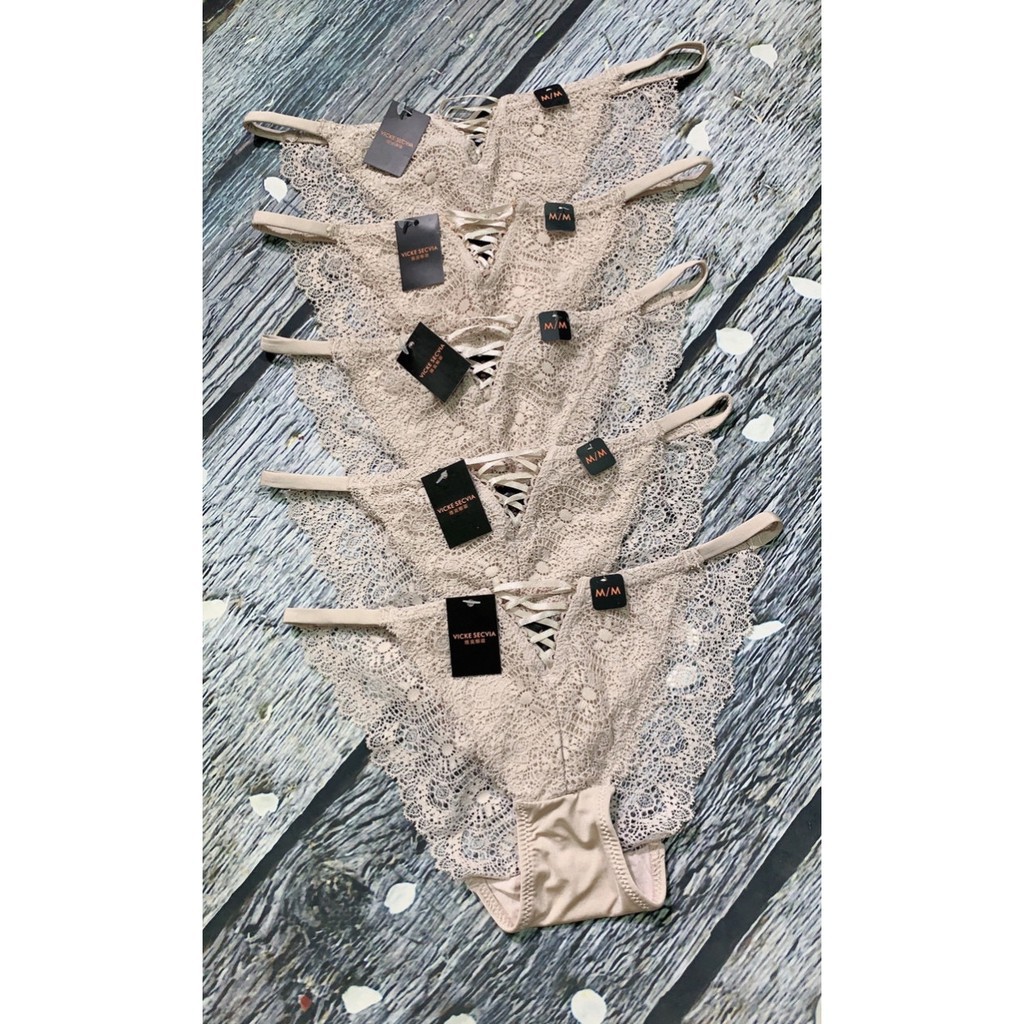 Quần lót Vicky ren dây hông, đan trước hàng cao cấp