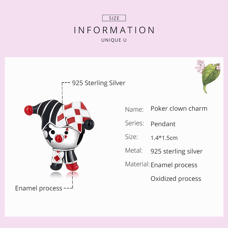 Mặt dây chuyền BAMOER Bạc 925 hình chú hề thời trang