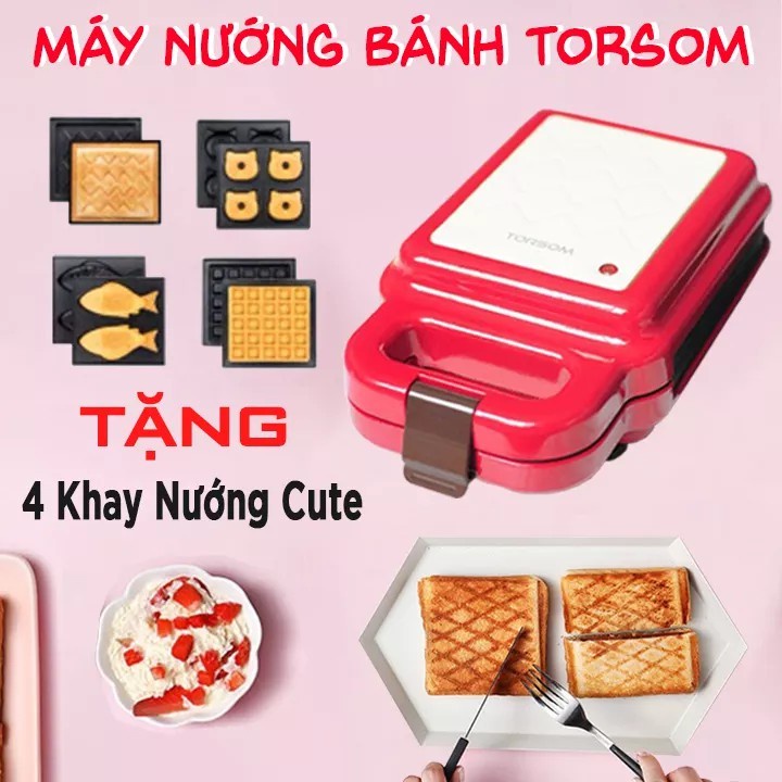 Máy nướng bánh mì đa năng TORSOM có hẹn giờ - Máy nướng bánh Sanwich, làm bánh mì kẹp