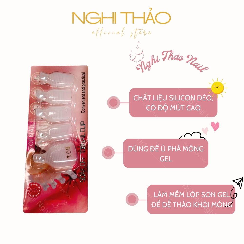 Kẹp ủ phá gel móng chân NGHI THẢO set 5 chiếc