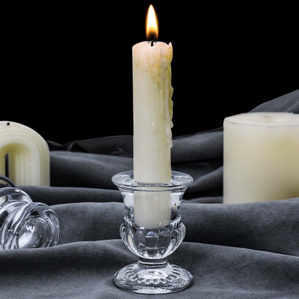 Chân Đế Nến Bằng Thủy Tinh Trong Suốt