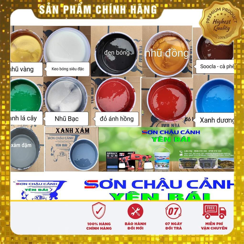 Sơn Chậu Cảnh Yên Bái Sơn Hệ Nước Chuyên Dụng Lót Kiềm Sẵn Quét 1 lớp Duy nhất tặng mút chấm sơn