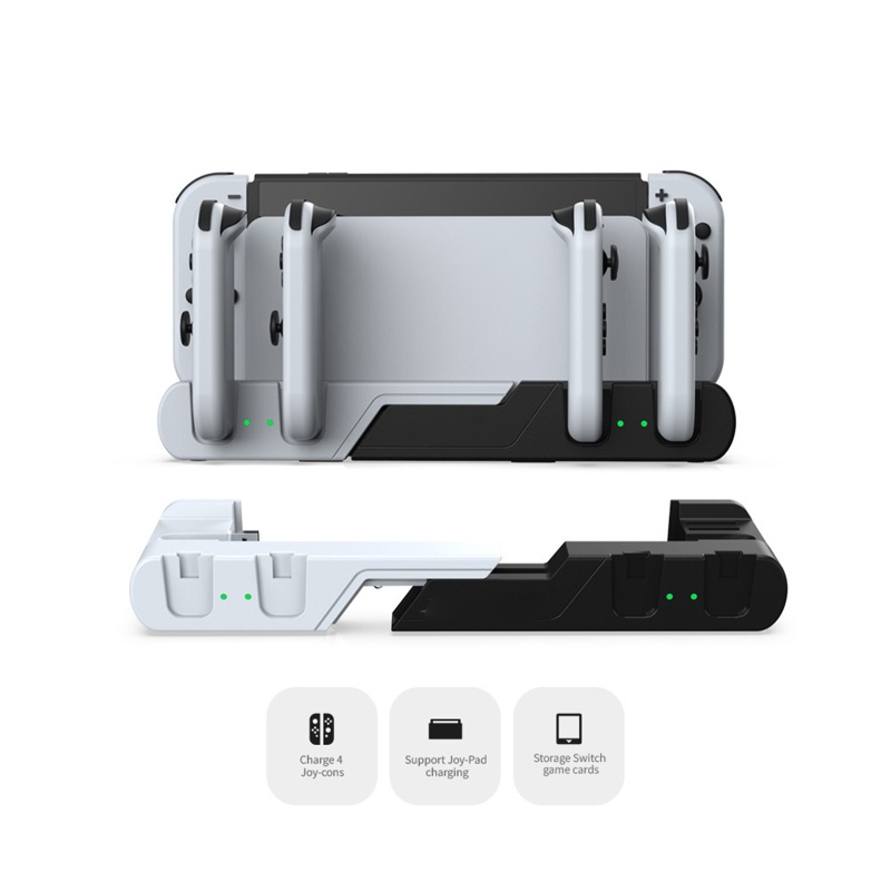Đế Sạc Nhanh 6 Trong 1 Có Ngăn Đựng Thẻ Game Cho NS Switch Joy Pad / Sw