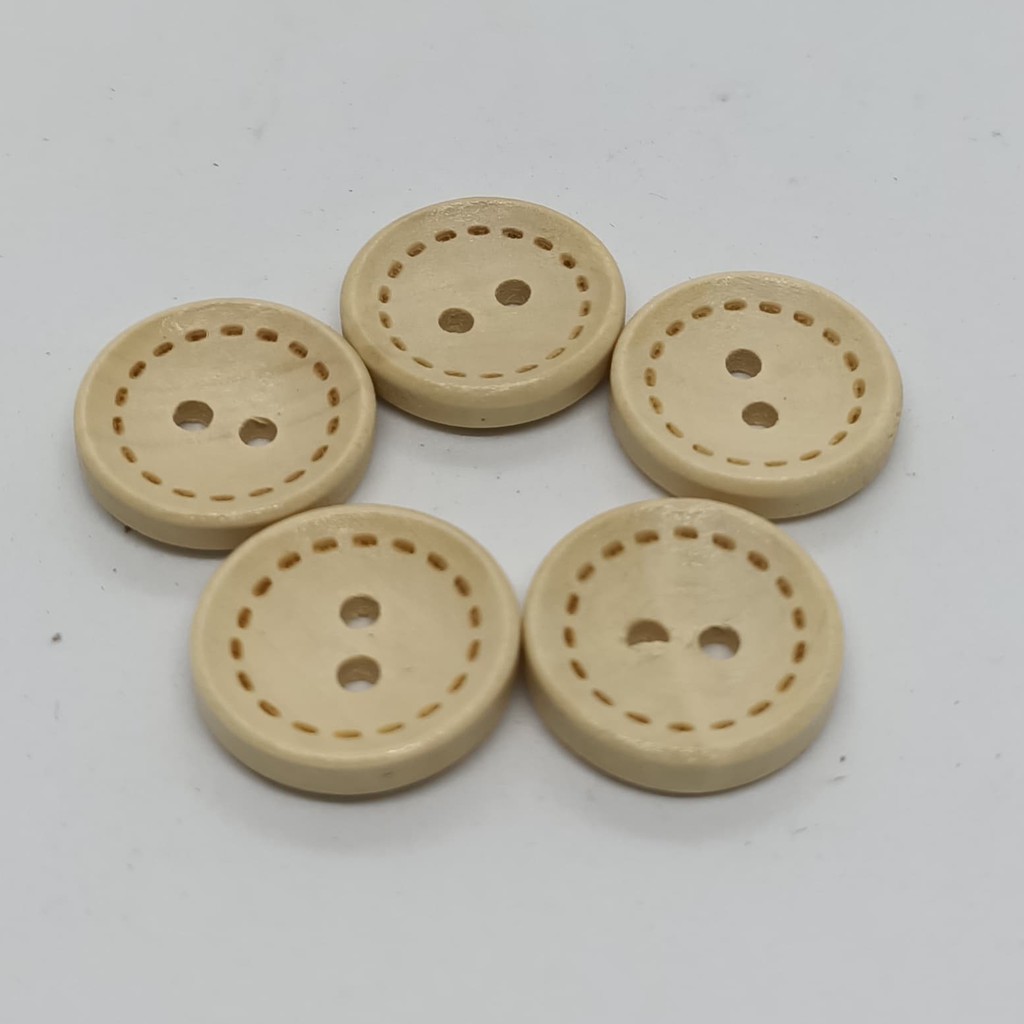 Cúc gỗ tròn 15mm (10 cái)
