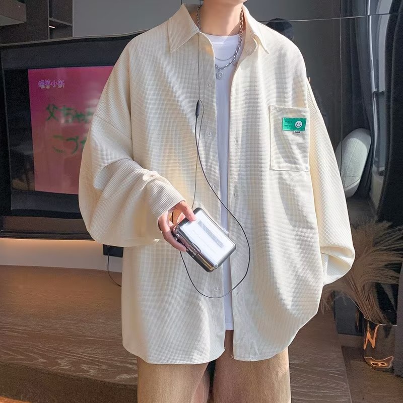 Áo Sơ Mi Nam Tay Dài Dáng Rộng Thời Trang Hàn Quốc Đơn Giản Trẻ Trung Cho áo sơ mi nữ form rộng áo sơ mi tay dài áo cặp nam nữ đồ đôi