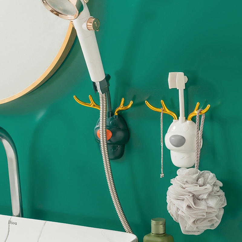 Siêu 360 Độ° Giá Đỡ Đầu Vòi Hoa Sen Tự Dính Kèm 2 Đầu Thay Thế Tiện Dụng