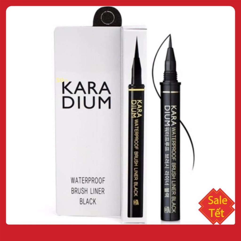 KẺ MẮT DẠ không lem không trôi Karadium Waterproof Brush Liner Black