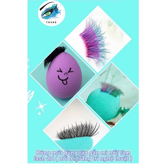 Bông mút dùng tập gắn mi nối / Nối mi Lash Art ( nối mi trang trí nghệ thuật ) hoặc make up, tán kem nền makeup