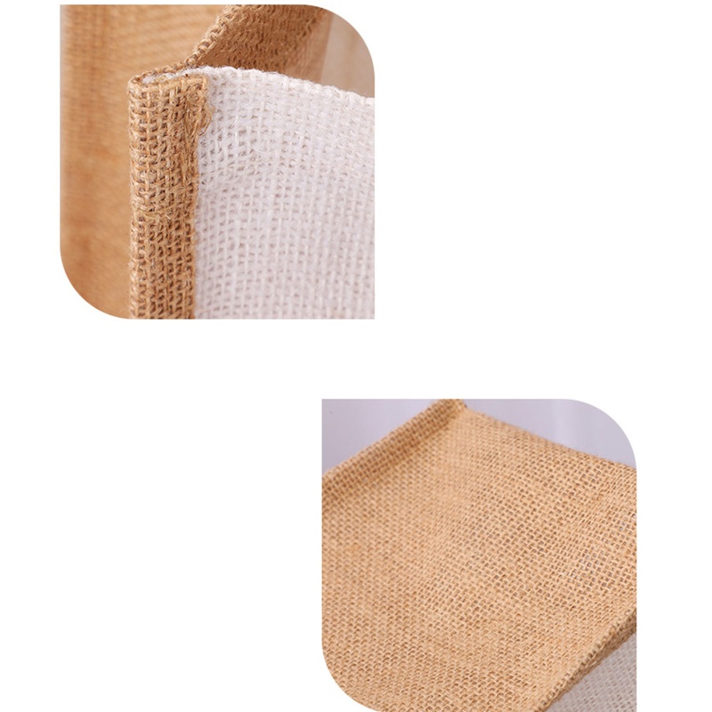 Seng Túi Tote Bằng Vải Sợi Đay Trơn Có Tay Cầm Có Thể Tái Sử Dụng Thêu Họa Tiết Nghệ Thuật Thủ