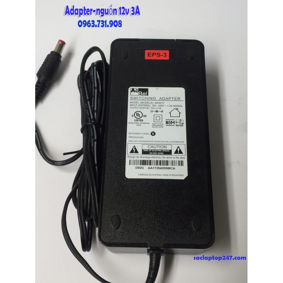 Adapter nguồn 12V 3A chính hãng