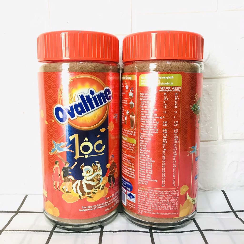 Thức uống lúa mạch hương vị SOCOLA Ovaltine bột hũ thủy tinh 400g