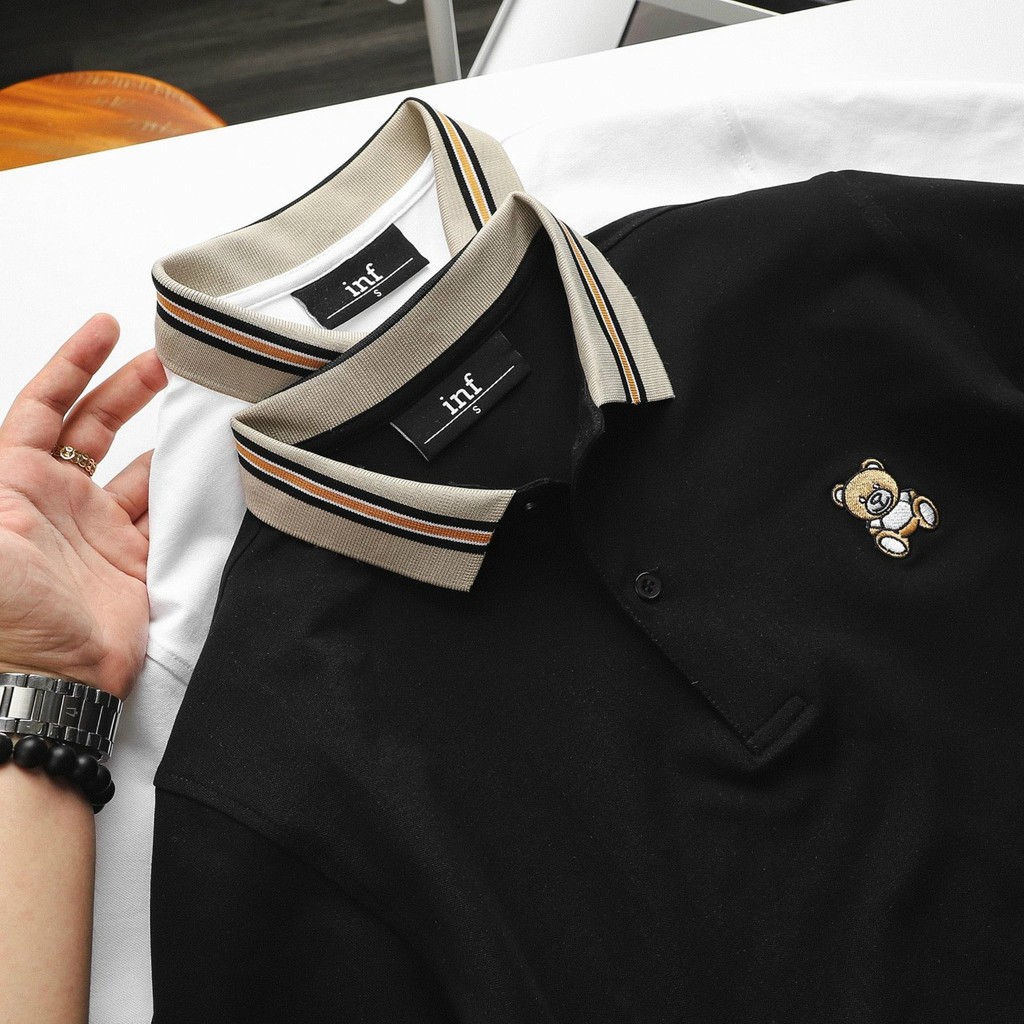 Áo thun Nam Polo vải cotton cao cấp form ngắn tay thêu logo, phối viền cổ sang trọng lịch lãm | BigBuy360 - bigbuy360.vn