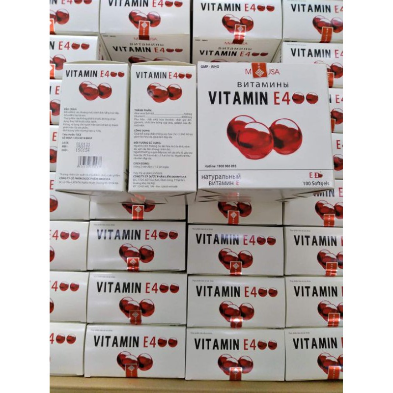 Viên uống vitamin E 400 đẹp da, sáng da, hạn chế lão hoá da hộp 100 viên