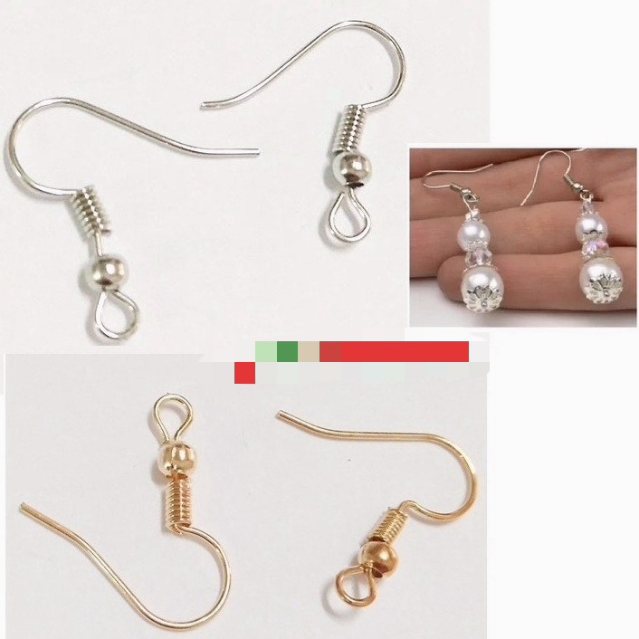 20 móc hoa tai (10 đôi) mẫu có lò xo &amp; trái châu