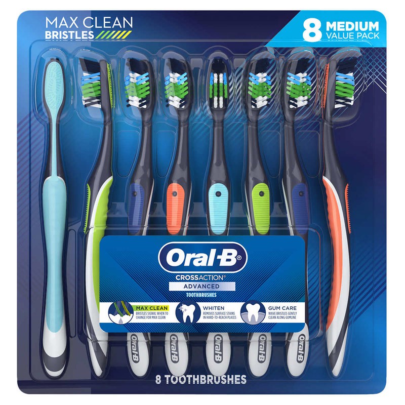 Set bàn chải đánh răng OralB Advanced của Mỹ ( 8 cây)