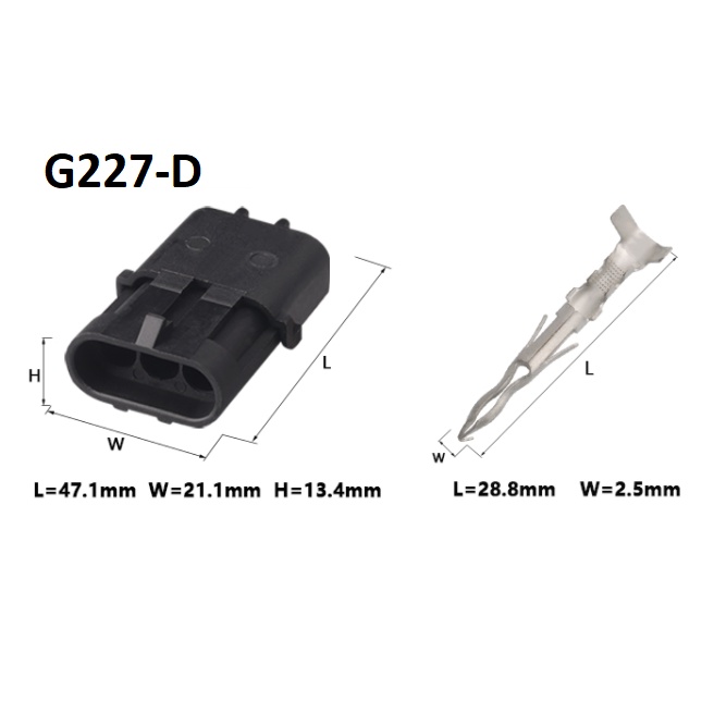G227-Giắc cắm chống thấm nước 3 lỗ tròn 2.5mm