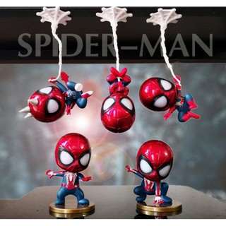Bộ 5 Mô hình đồ chơi Spider man người nhện chibi cosbaby cao khoảng 10cm