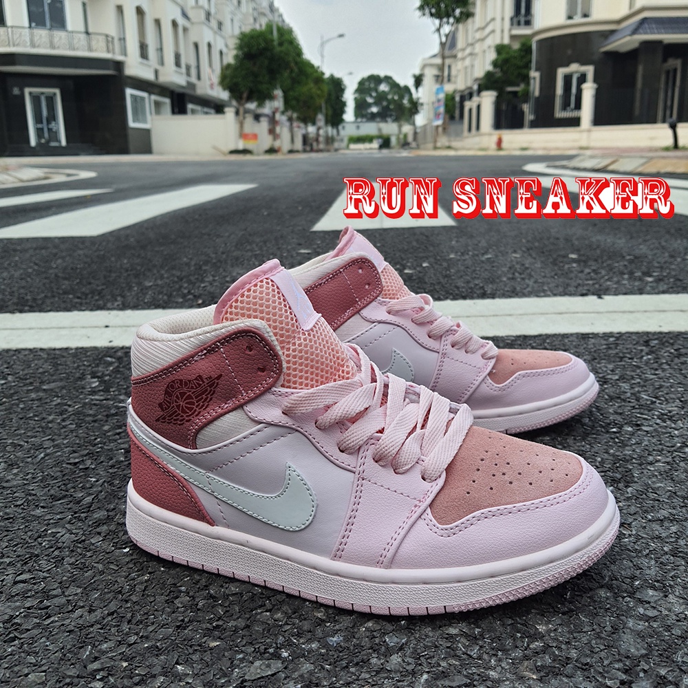 Giầy thể thao AIR JORDAN 1 MID HỒNG TƯƠI thời trang nữ