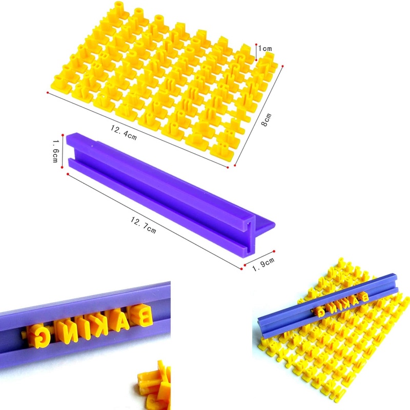 Khuôn Nhấn In Nổi Bột Làm Bánh Quy Hình Chữ Cái &amp; Số DIY