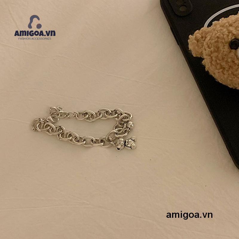 ✨✨Vòng Tay Kim Loại Mặt Hình Chú Gấu Dễ Thương Dành Cho Nữ