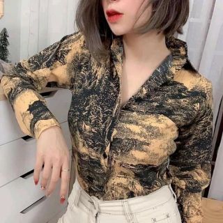 (kèm video) Sơ mi lụa loang hàng vnxk cao cấp