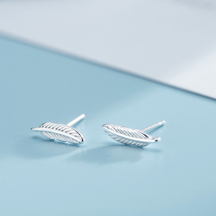 Bông tai bạc 925 Hình Lông Vũ trẻ trung xinh xắn ANTA Jewelry ATJ3076