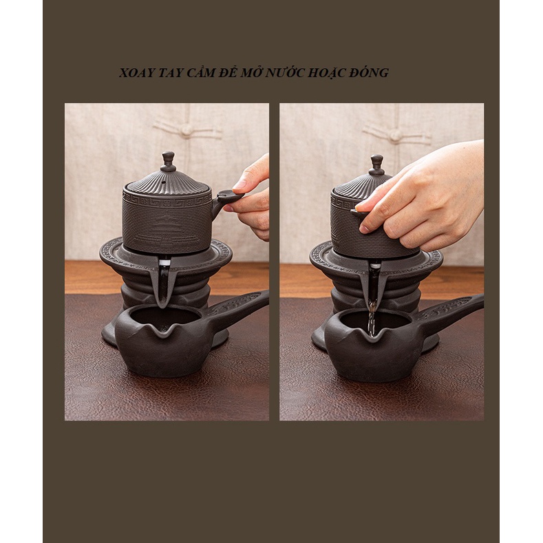 Bộ Ấm Chén Tử Sa Nghi Hưng Bán Tự Động Kiểu Cối Xay