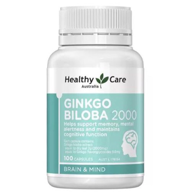 Viên uống bổ não Healthy Care Gingko Biloba 2000mg 100 viên