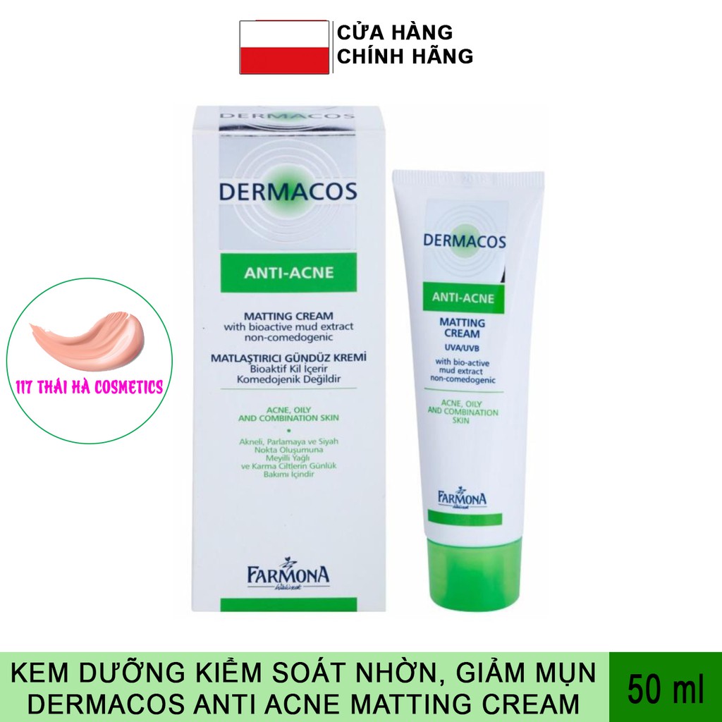 Kem dưỡng kiểm soát dầu, ngừa mụn Farmona Dermacos Anti Acne Matting Cream 50ml