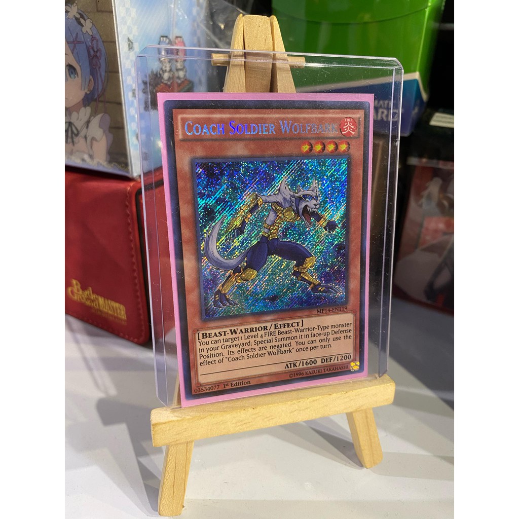 Lá bài thẻ bài Yugioh Coach Soldier Wolfbark – Secret Rare - Tặng bọc bài nhựa bảo quản