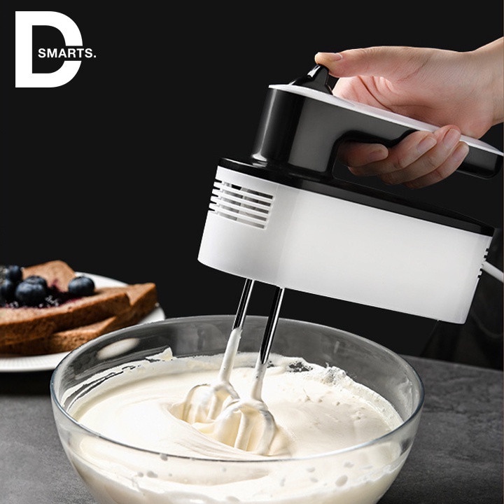 Máy đánh trứng cầm tay 5 tốc độ mạnh mẽ cao cấp ( đánh trứng, tạo bọt đánh kem, nhào bột, trộn bánh ) - Hoạt động êm ái