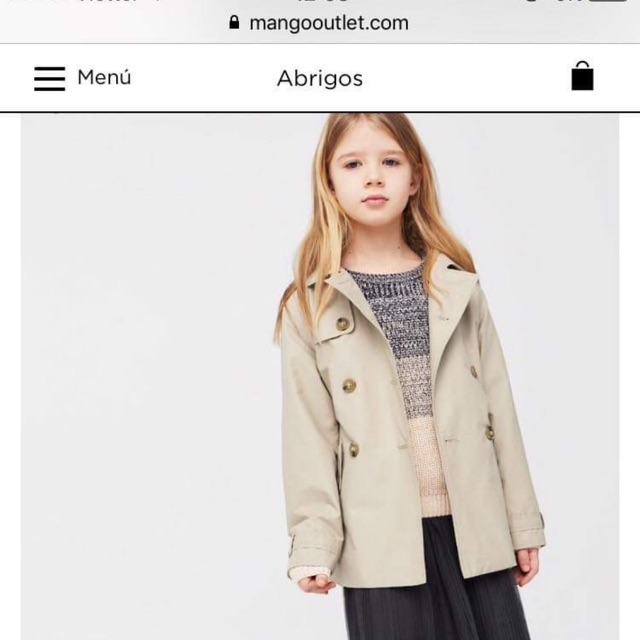 Áo trendcoat mango kid size 13-14