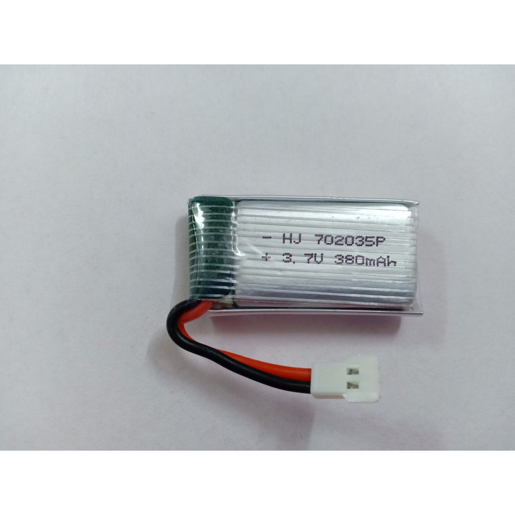 Xuongpin.vn Pin 3.7V 380mah chân dăm trắng dẹt giành cho máy bay quabcopter cỡ trung Hàng mới 100%