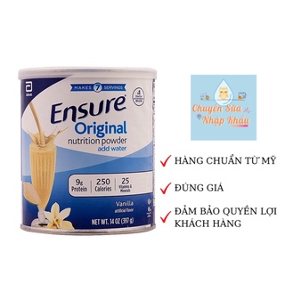Sữa Ensure bột nhập khẩu Mỹ 397g [SHOP NHẬN SHIP NHANH TP.HCM]