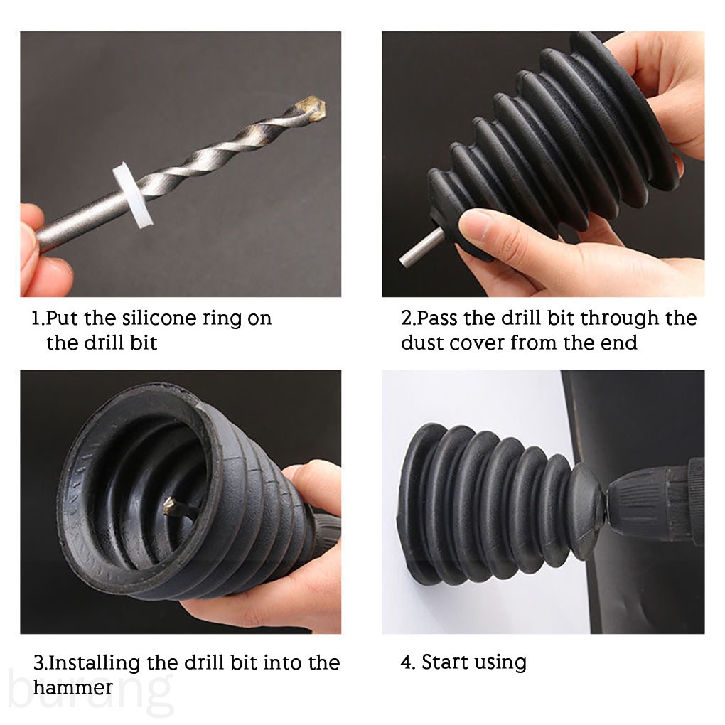 Vỏ bọc đầu máy khoan làm từ silicon kèm 4 vòng cao su chống bụi sử dụng tiện lợi