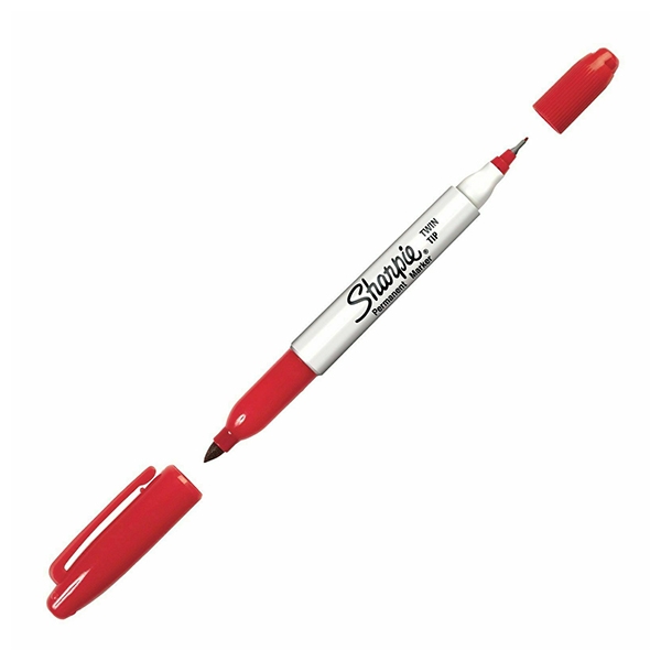 Bút Lông Dầu SHARPIE TWIN TIP 32202 - Đỏ - Flexoffice