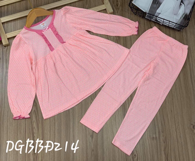 Bộ dài tay thun borip xuất khẩu dáng babydoll cho bé gái size đại từ 25 đến 40kg - Bộ quần áo bé gái