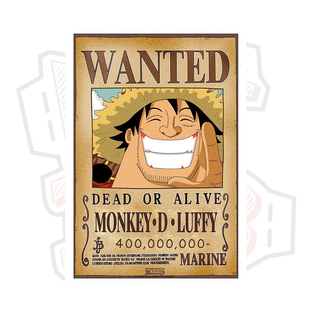 Poster truy nã Monkey D. Luffy mập - One Piece