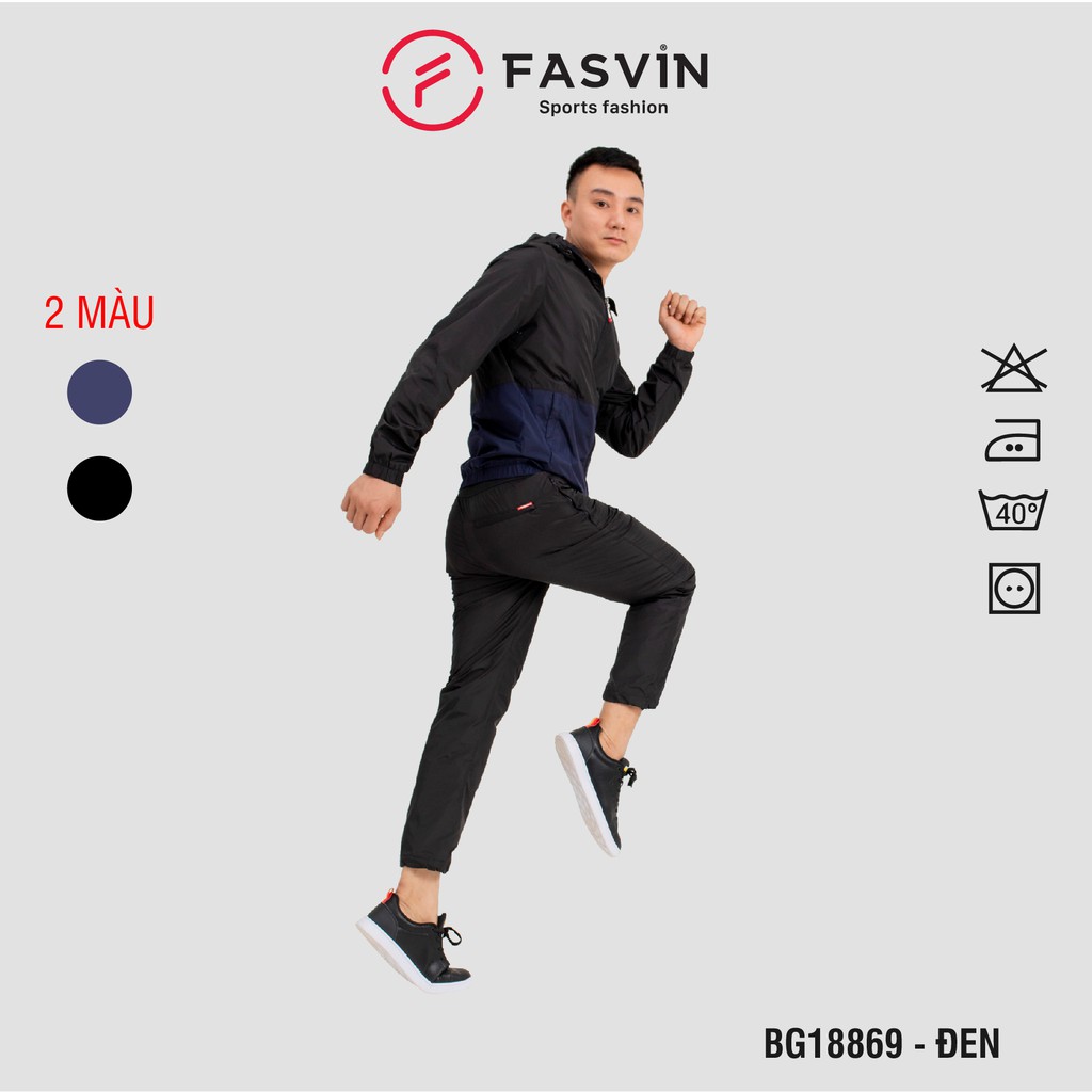 Bộ thể thao nam Fasvin BG18869.20 bộ gió nam 02 lớp lót lưới vải gió mềm mại mũ liền cản mưa cản gió tốt | BigBuy360 - bigbuy360.vn