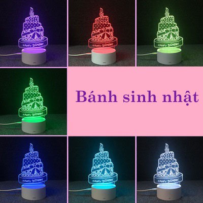 [DN002 - ĐÈN NGỦ 3D ĐIỀU CHỈNH MÀU] Đèn ngủ 3D thiết kế hình ảnh – Có thể thay đổi màu sắc – Đèn trang trí Decor