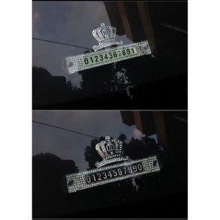 Bảng Số Điện đính đá 2 thiên nga sang trọng- thẻ ghi số điện thoại có hít nhựa gắn kính xe ô tô