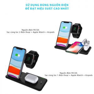 Đế sạc nhanh không dây đa năng 4in1 Q20