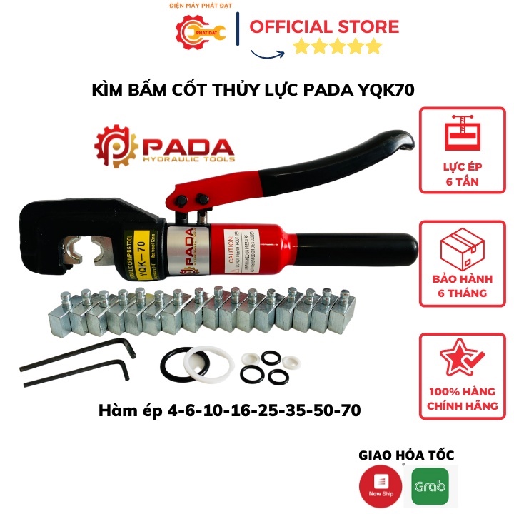 Kìm Bấm Cốt Thủy Lực PADA YQK70 Kìm Ép Cos Từ 4 Đến 70mm Hàng Chất Lượng Bảo Hành 6 Tháng