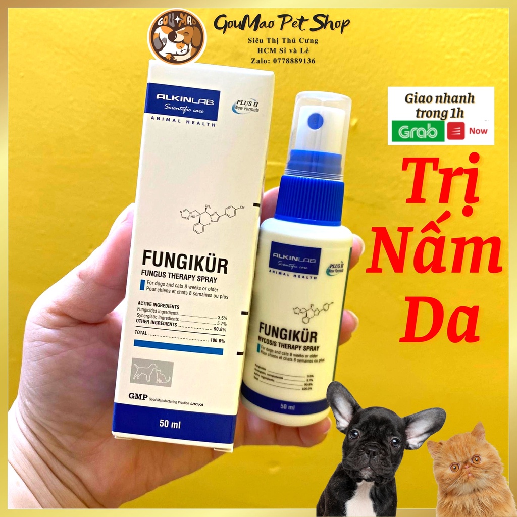 Akin Fungikur Dung Dịch Xịt Trị Nấm Chó Mèo 50ml - Phân phối công ty Kỳ Nam