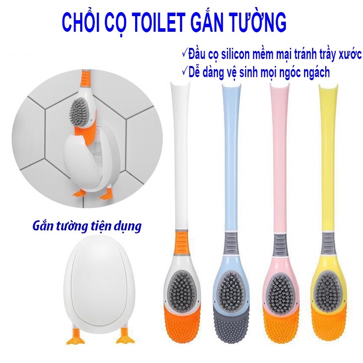 Cây Cọ Bồn Cầu Silicon 2 Đầu Hình Con Vịt