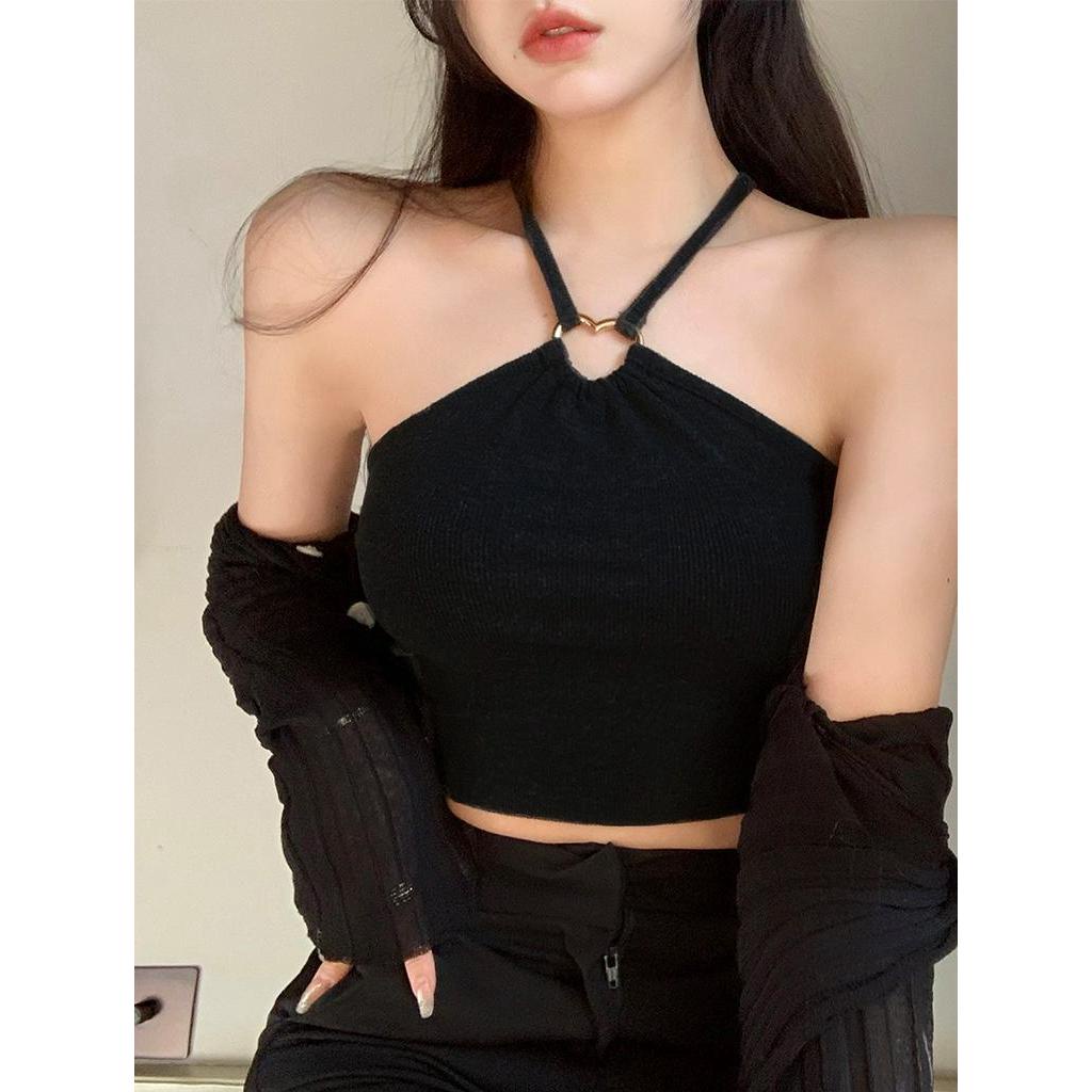 Bên Trong Áo Yếm Đeo Cổ Khóa Kim Loại Nhỏ Nhắn Dễ Thương Nóng Bỏng Cho Nữ