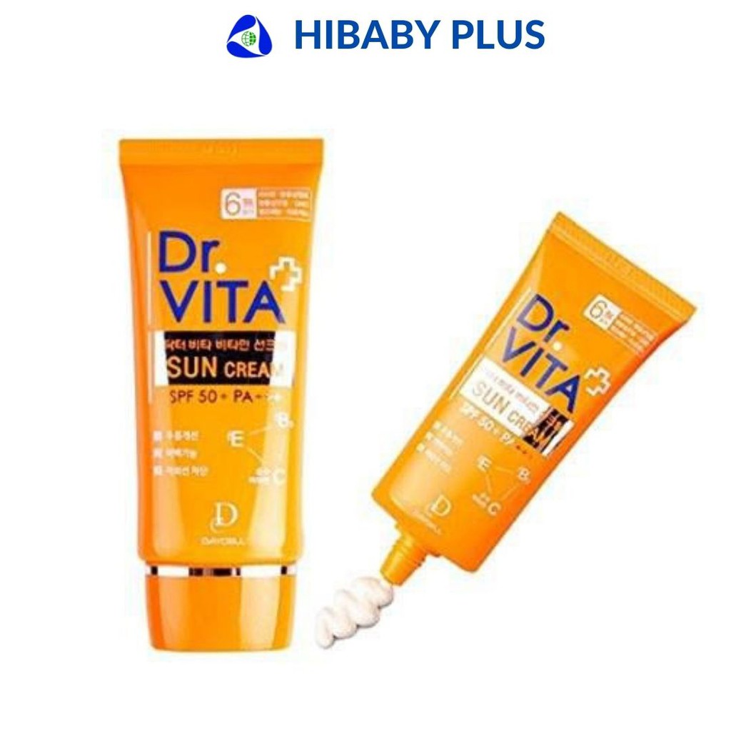 Kem chống nắng Vitamin Dr.Vita Hàn Quốc SPF 50+, PA+++ chống tia UV, bảo vệ và chống lão hóa da